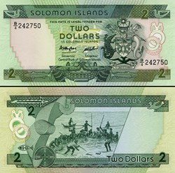 ILES SALOMON - PICK 13 a - 2 DOLLARS - 1986