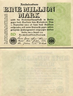 ALLEMAGNE - PICK 101 - 1 000 000 MARK - 1923