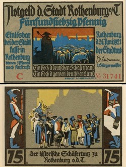 Rothenburg ob der Tauber 75 Pfennig 2a 3/4