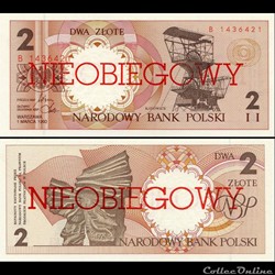 POLOGNE - PICK 165 A - 2 ZLOTYCH - 1990