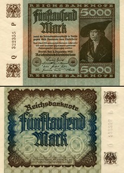 ALLEMAGNE - PICK 081 a - 5 000 MARK - 1922
