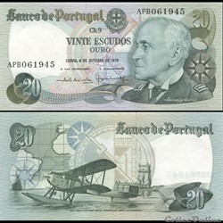 PORTUGAL - PICK 176 b 3 - 20 ESCUDOS - 1978