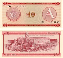 CUBA - PICK FX 04 - 10 PESOS - 1985