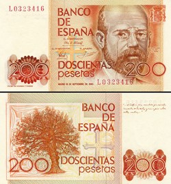 ESPAGNE - PICK 156 - 200 PESETAS - 1980