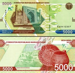OUZBÉKISTAN - PICK 88a - 5 000 SOM - 2021