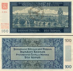 BOHÊME MORAVIE - PICK 6S - 100 KRONER - 1941
