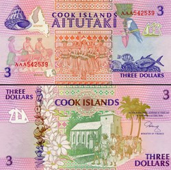 ILES COOK - PICK 07 a - 3 DOLLARS - 1992