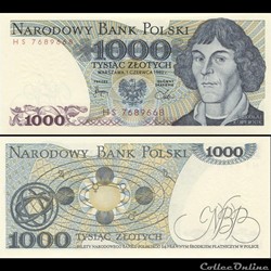 POLOGNE - PICK 146 C - 1000 ZLOTYCH - 1982