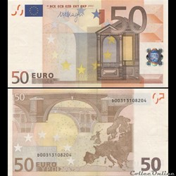 50 EUROS - SIGNATURE DRAGHI - PICK 17 D - ESTONIE