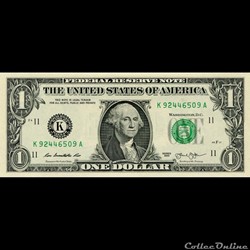 K- 1$ Federal Reserve Notes - Small Size 2013 Series