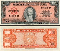 CUBA - PICK 093a - 100 PESOS - 1959