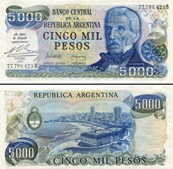 ARGENTINE - PICK 305 b 2 - 5000 PESOS - 1978