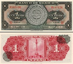 MEXIQUE - PICK 056b2 - 1 PESO - 1954