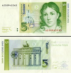 ALLEMAGNE - RFA - PICK 37 - 5 MARK - 1991