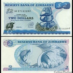 ZIMBABWE - PICK 001c - 2 Dollars - 1994