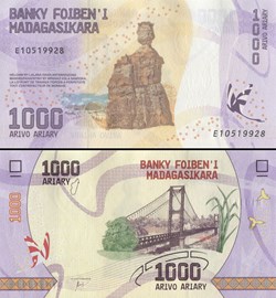 MADAGASCAR - PICK 100a - 1000 ARIARY - 2017