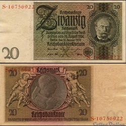 ALLEMAGNE - PICK 181 a1 - 20 REICHSMARK - 1929