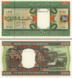 MAURITANIE - PICK 08c - 500 OUGUIYA - 2002