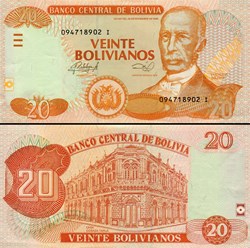 BOLIVIE - PICK 239 b - 20 BOLIVIANOS - 2013