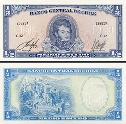 CHILI - PICK 134 Aa 3 - 1/2 ESCUDO - 1962