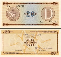 CUBA - PICK FX 36 - 20 PESOS - 1985