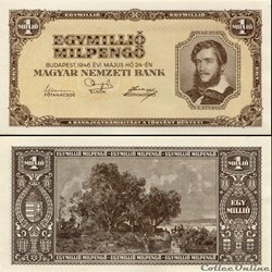 HONGRIE - PICK 128 - 1 000 000 MILPENGO - 1946