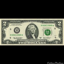 H- Saint-Louis District - 2$ Federal Reserve Notes - Small Size 2003A Series