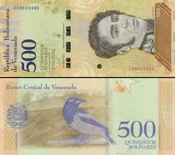 VENEZUELA - PICK 108b - 500 BOLIVARES - 2018
