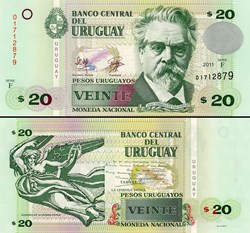 URUGUAY - PICK 086 b - 20 PESOS URUGUAYOS - 2011