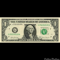 G- 1$ Federal Reserve Notes - Small Size 2017 Series