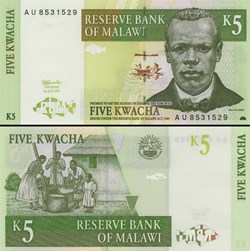 MALAWI - PICK 36 a - 5 KWACHA - 1997