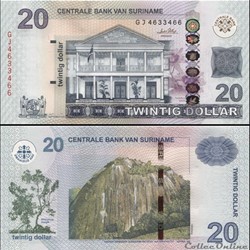 SURINAME - PICK 164 - 20 DOLLARS - 2010