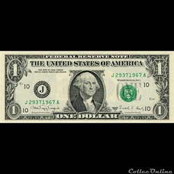 J- 1$ Federal Reserve Notes - Small Size 1988A Series