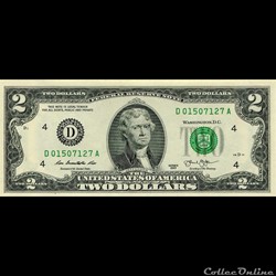 D- Cleveland District - 2$ Federal Reserve Notes - Small Size 2013 Series