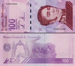 VENEZUELA - PICK 119a - 100 BOLIVARES Soberanos - 2021