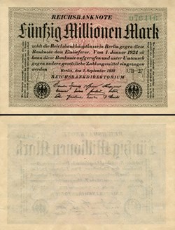 ALLEMAGNE - PICK 109 b2 - 50 000 000 MARK - 1923