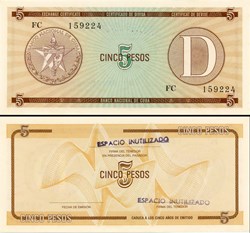CUBA - PICK FX 34 - 5 PESOS - 1985