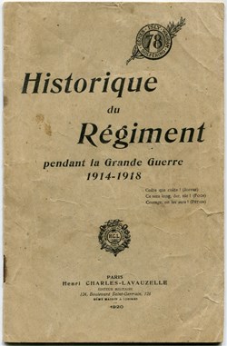 HISTORIQUE DU 78 ° RÉGIMENT D'INFANTERIE