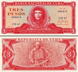 CUBA - PICK 107b1 - 3 PESOS - 1988