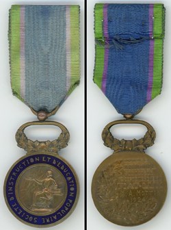 Médaille Société d'instruction et d'éducation populaire