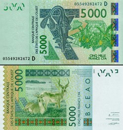 B.C.E.A.O - FRANCS CFA - MALI - LETTRE D - 5000 FRANCS - PICK 417 D c