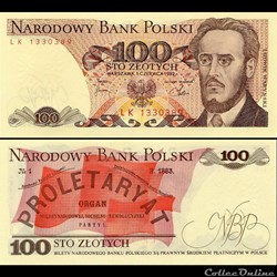 POLOGNE - PICK 143 D - 100 ZLOTYCH - 1982