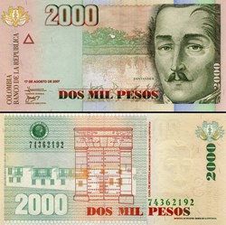 COLOMBIE - PICK 457 g - 2000 PESOS  COLOMBIEN - 2007