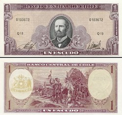 CHILI - PICK 136 a 2 - 1 ESCUDO - 1964