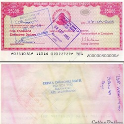 ZIMBABWE - PICK 016a2 - 5000 Dollars - 2003