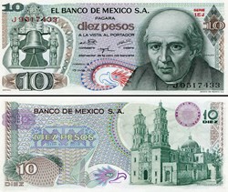 MEXIQUE - PICK 063h6 - 10 PESOS - 1975