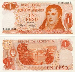 ARGENTINE - PICK 287 a 5 - 1 PESO - 1973