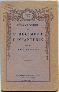 HISTORIQUE DU 4 ° RÉGIMENT D'INFANTERIE