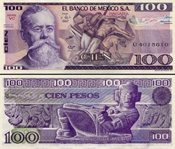 MEXIQUE - PICK 074c.VC - 100 PESOS - 1982