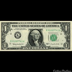 K- 1$ Federal Reserve Notes - Small Size 1963 Series